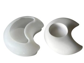 Molde silicona porta vela media luna